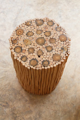handcraft of wooden chair and table