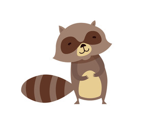 Flat Animal Character Logo - Raccoon