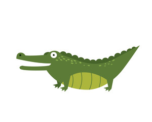 Flat Animal Character Logo - Crocodile
