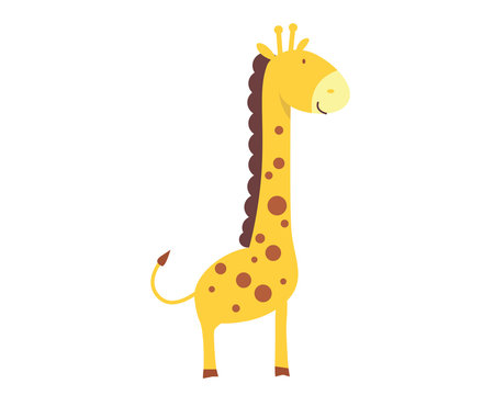 Flat Animal Character Logo - giraffe