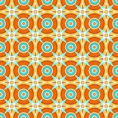 Seamless pattern, vector, orange circles on a yellow field. 
