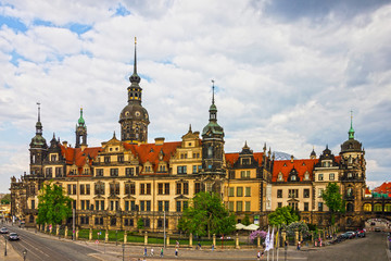Naklejka na ściany i meble Dresden, Germany. Panoramic town view