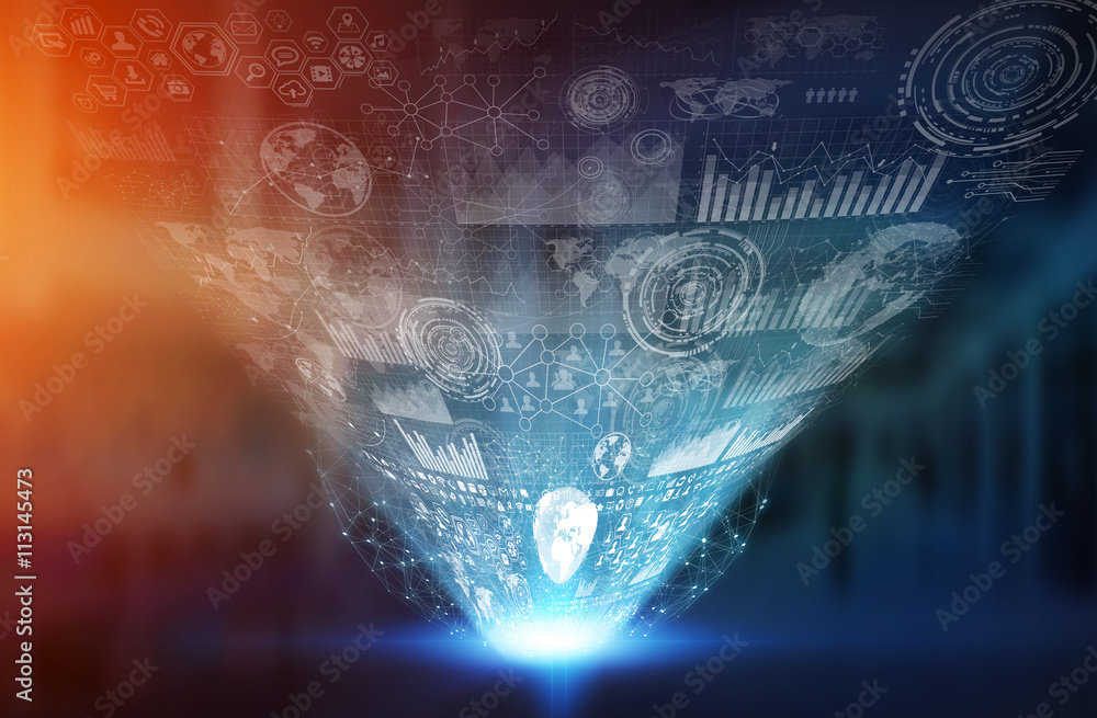 Poster mordern digital graph interface