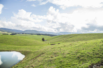 Obraz premium Picturesque view on foothills of the Alps mountains