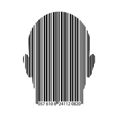 bar code human head