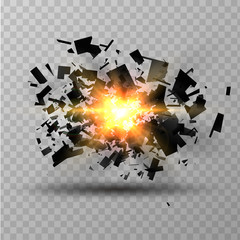 abstract image of explosion, illustration background, dark matter, the explosion effect.