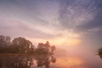 Misty morning on the lake.