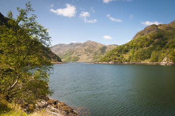 Scotland. Knoydart. May 2016. A photograph of Loch Hourn from the Knoydart Trail. The only land...