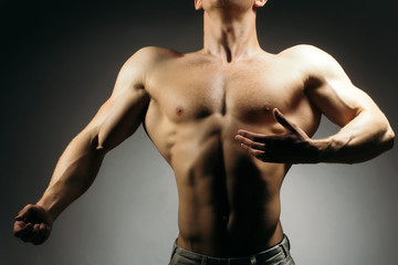 Fototapeta na wymiar Muscular man with sexy body