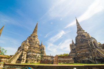 Fototapeta premium Wat phra si sanphet (wat mongkol bophit) Old pagoda Temple Histo