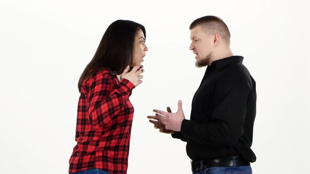 Two adults find out the relationship and turning. White