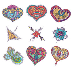 Naklejka premium tattoo henna element set