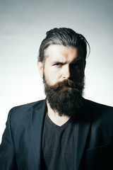 Bearded handsome man in jacket