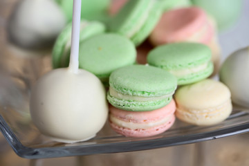 Assortment of delicious sweet maracoons