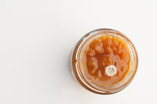 mold peach jam in bottom
