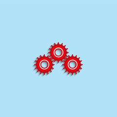 The gears on the mechanism. Vector icon.