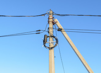 Reinforced concrete supports of overhead power lines and communication
