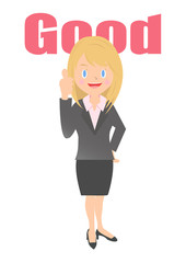 グッドを表す女性会社員