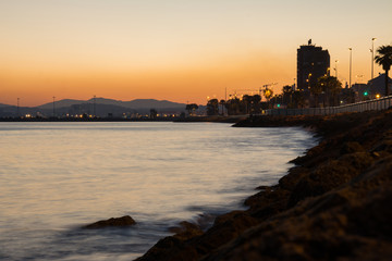 Sea side sunset seen from La Linea dela Concepcion, South Spain