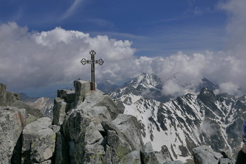 Obraz premium Krzyż na Gerlachu, Tatry