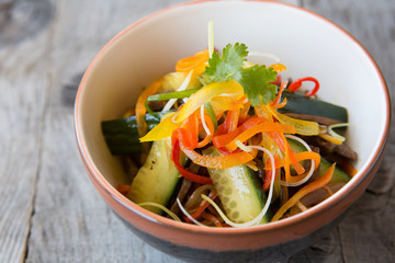 Asian salad with cucumbers
