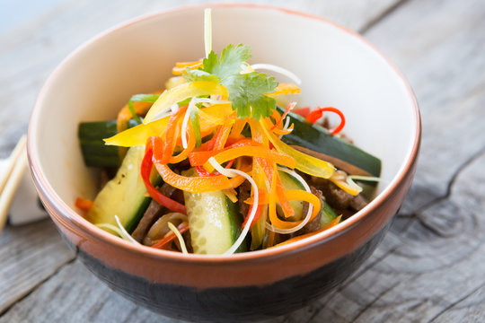 Asian salad with cucumbers