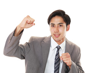 ガッツポーズのビジネスマン