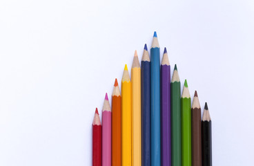 Color pencil on white background