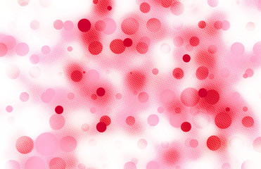 Simple red halftone bokeh effect abstract in on a white backgrou