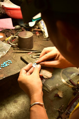  stone setting in silver jewelry making