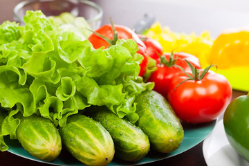 still life of vegetables on plate