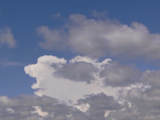 синее небо с белыми облаками 