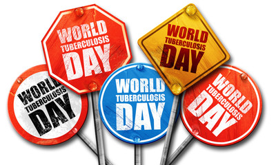 world tuberculosis day, 3D rendering, street signs