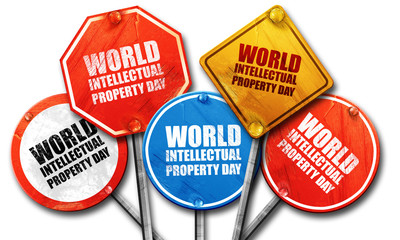 world intellectual property day, 3D rendering, street signs