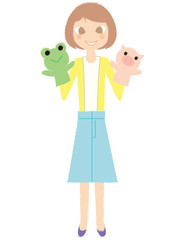 女性　パペット