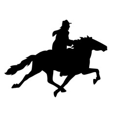 Horse rider black silhouette vector illustration 