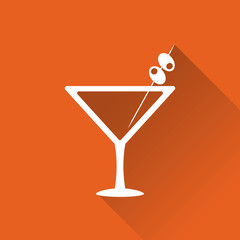 Cocktail drink icon in flat design style, Alcohol Beverage. Vector illustration