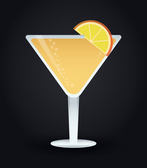 Cocktail drink icon in flat design style, Alcohol Beverage. Vector illustration