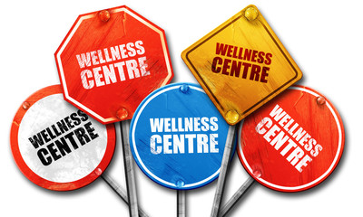 wellness centre, 3D rendering, street signs