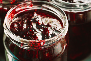 Jars With Sweet Tasty Yummy Red Jam