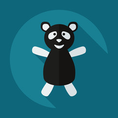 Flat modern design with shadow icons panda athlete