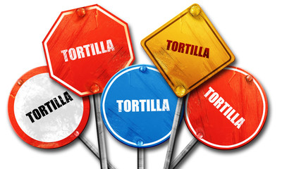 Tortilla, 3D rendering, street signs