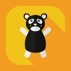 Flat modern design with shadow icons panda crying