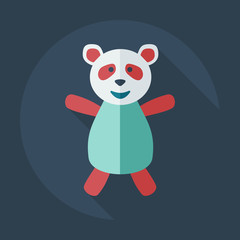 Flat modern design with shadow icons panda athlete