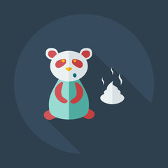 Flat modern design with shadow icons panda turd