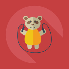 Flat modern design with shadow icons panda athlete