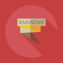 Flat modern design with shadow icons ramadan