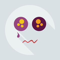 Flat modern design with shadow icons smiley crybaby