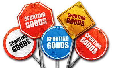 sporting goods, 3D rendering, street signs