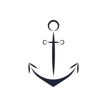 Flat style anchor/ anchor logo/ anchor vector  blue